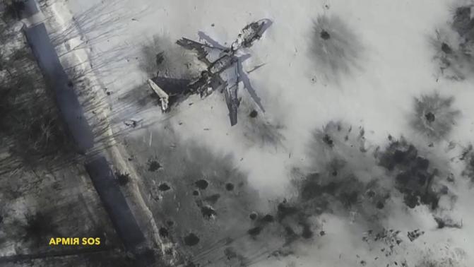 An aerial footage shot by a drone shows an outline of an airplane in the snow at the Sergey Prokofiev International Airport damaged by shelling during fighting between pro-Russian separatists and Ukrainian government forces, in Donetsk, eastern Ukraine An aerial footage shot by a drone shows an outline of an airplane in the snow at the Sergey Prokofiev International Airport damaged by shelling during fighting between pro-Russian separatists and Ukrainian government forces, in Donetsk, eastern Ukraine