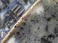 An aerial footage shot by a drone shows the shell craters at the Sergey Prokofiev International Airport damaged by shelling during fighting between pro-Russian separatists and Ukrainian government forces, in Donetsk, eastern Ukraine