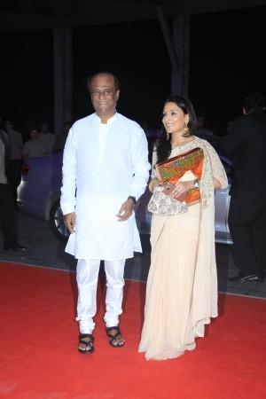Rajinikanth with her daughter. Rajinikanth