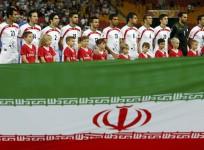 Iran's players line up for the national anthems before the start of their Asian Cup Group C soccer match against UAE at the Brisbane Stadium