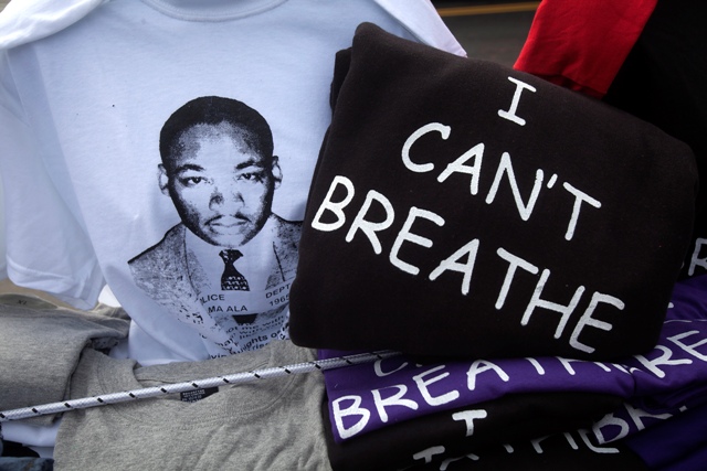 T-shirts with the image of Martin Luther King and with the words Martin Luther King Jr. Day