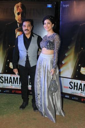 Kamal Haasan with daughter Shruti 'Shamitabh' Music Launch