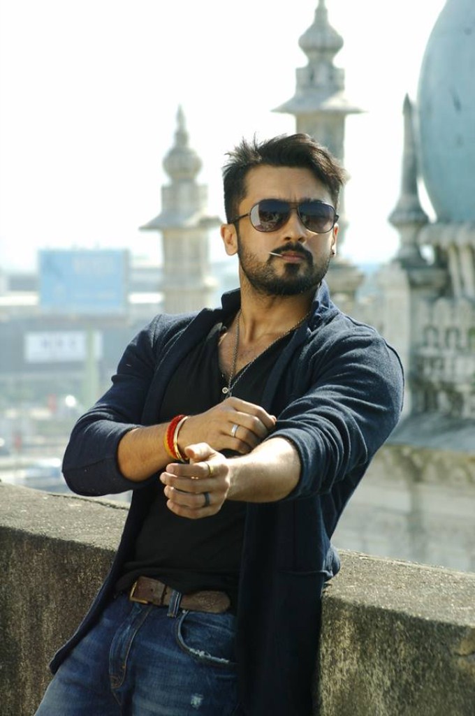 A picture of Suriya from his movie Suriya