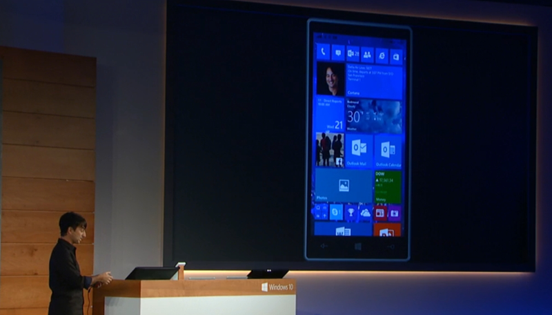Interface of Windows Phone 10