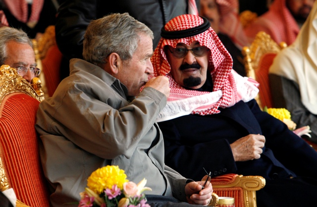 Saudi King with George W. Bush