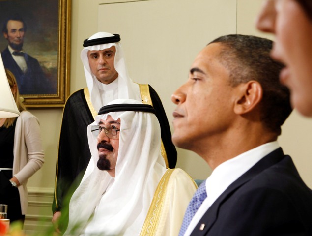 Abdullah bin Abdulaziz with Barack Obama