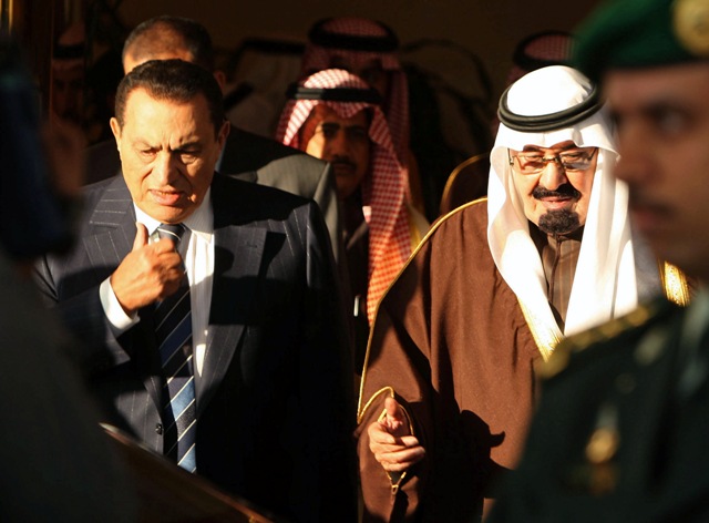 Saudi King with Egyptian President Hosni Mubarak