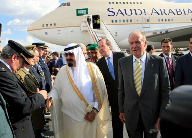 Saudi King with Spain's King Juan Carlos