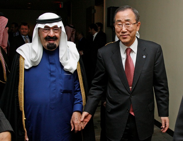 Saudi King with U.N. Secretary General Ban Ki-moon