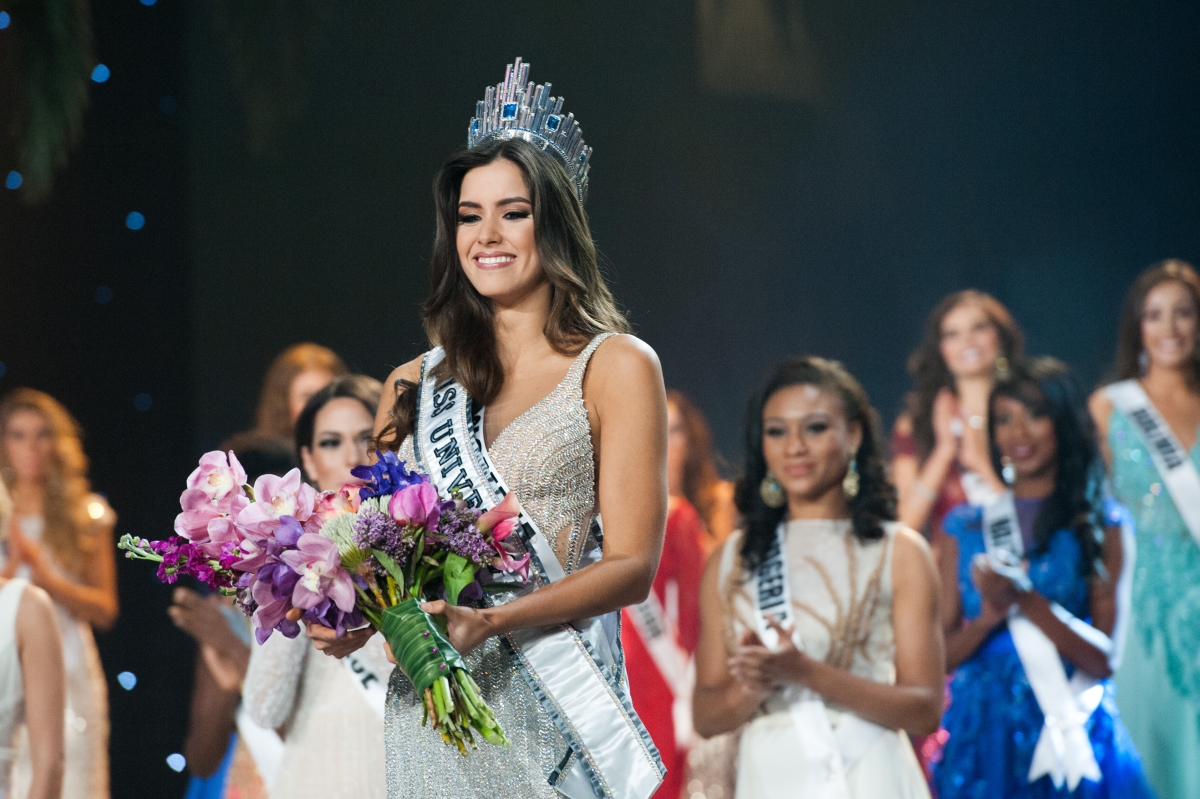 Paulina Vega, Miss Universe Colombia 2014 is crowned the winner by Gabriela Isler, Miss Universe 2013, on stage at the conclusion of The 63rd Annual MISS UNIVERSE Miss Universe 2014