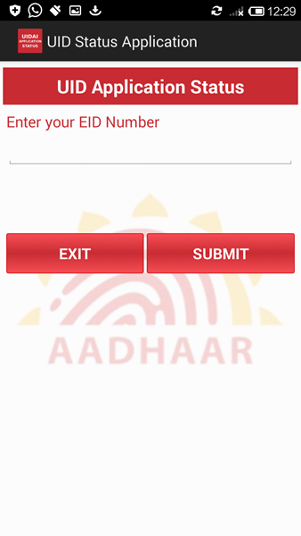 AADHAAR enrollment status- Official Android App AADHAAR enrollment status- Official Android App
