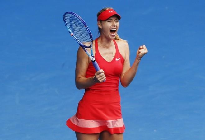 Maria Sharapova celebrates her victory over Eugenie Bouchard in the Australian Open quarterfinals Maria Sharapova Australian Open