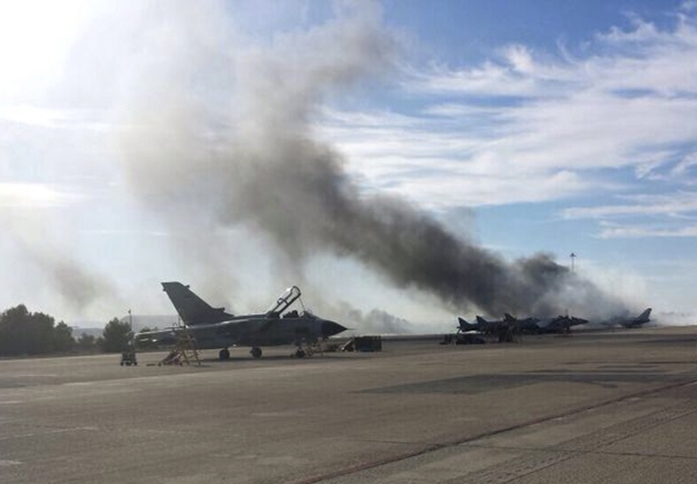 a fighter jet crashed at a NATO military base in south-eastern Spain killing 10 Greek and French nationals. a fighter jet crashed at a NATO military base in south-eastern Spain killing 10 Greek and French nationals.