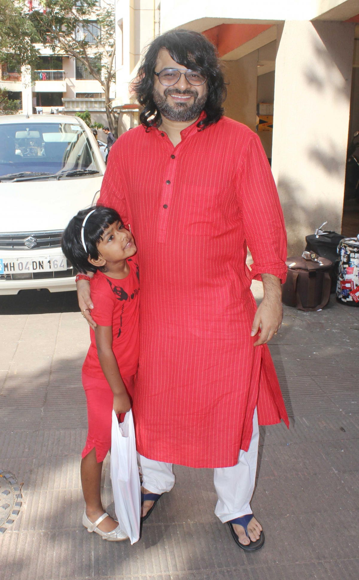Pritam at Anurag Basu's residence on the occasion of Saraswati Puja Saraswati puja celebration