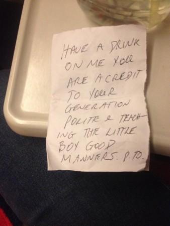 note on train