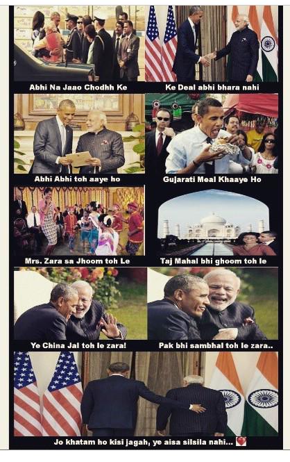 A Meme that surfaced online after Barack Obama's India visit A Meme that surfaced online after Barack Obama's India visit