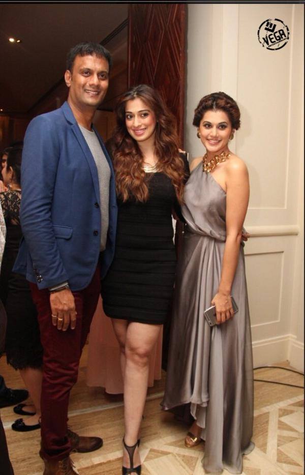 Raai Laxmi and Taapasee Pannu with Karthik Srinivasan Raai Laxmi and Taapasee Pannu with Karthik Srinivasan