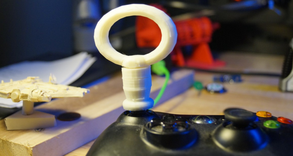 Kraft 3D Prints Modular Thumbstick Extentions for Handicapped Video Gamers