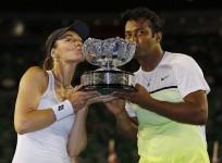 Martina Hingis Leander Paes Australian Open 2015 Trophy