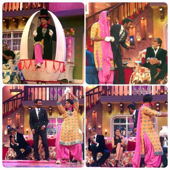 'Shamitabh' Promotions: Big B, Dhanush, Akshara Had A Blast At 'Comedy Nights With Kapil'