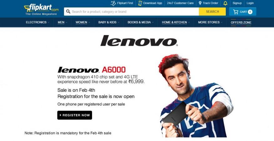 Lenovo A6000 Flipkart Flash Sale to Kick-off on 4 February; 20,000 Units Up for Grabs Lenovo A6000 Flipkart Flash Sale to Kick-off on 4 February; 20,000 Units Up for Grabs