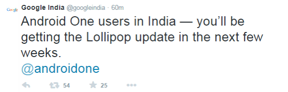 Google India Tweet regrading Android L Update confirmation Google India Tweet regrading Android L Update confirmation