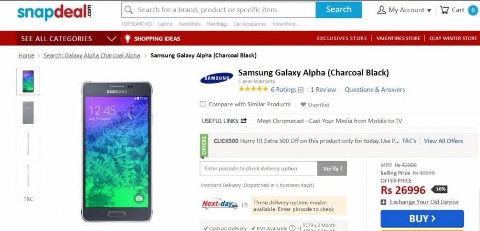 Samsung Galaxy Alpha Price Slashed in India: Report Samsung Galaxy Alpha Price Slashed in India: Report