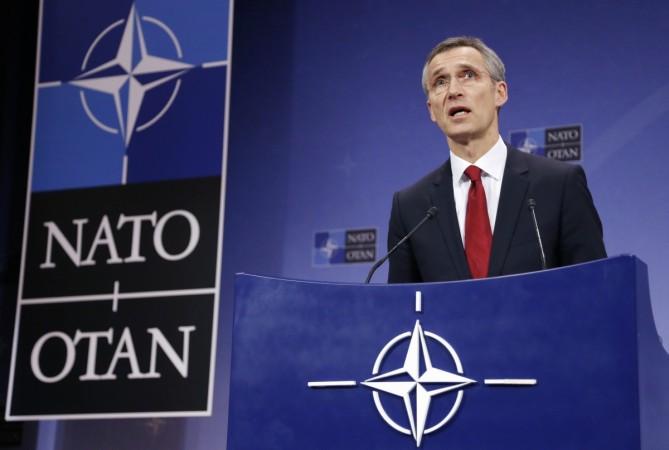 NATO Secretary General Jens Stoltenberg addresses a news conference during a NATO defence ministers meeting at the Alliance headquarters in Brussels February 5, 2015. NATO Secretary General Jens Stoltenberg addresses a news conference during a NATO defence ministers meeting at the Alliance headquarters in Brussels February 5, 2015.