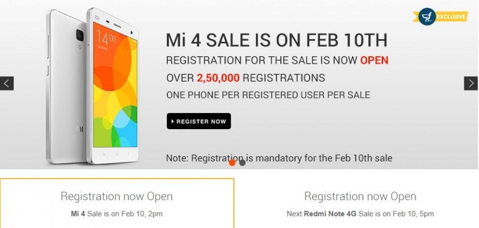Xiaomi Mi4, Redmi Note 4G Flipkart Flash Sale to Kick-off on 10 February Xiaomi Mi4, Redmi Note 4G Flipkart Flash Sale to Kick-off on 10 February