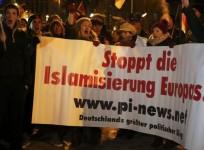 People take part in a march of a grass-roots anti-Muslim movement in Germany.