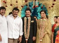 Chiranjeevi at Rajendra Prasad's son Balaji's Wedding Reception