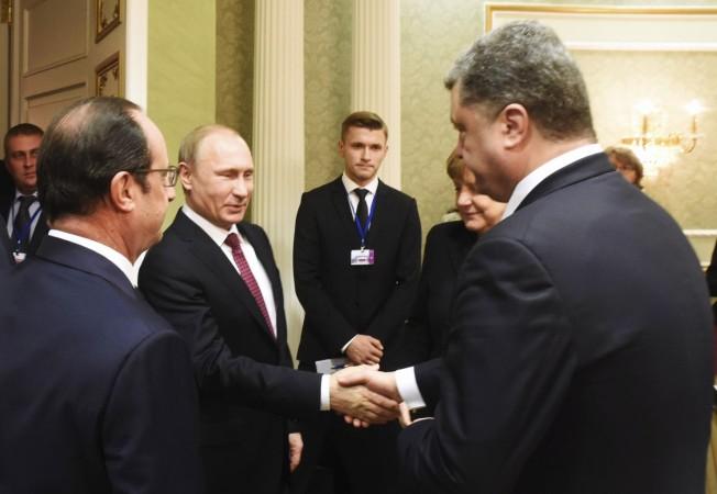 Leaders of Russia, Ukraine, Germany and France have been meeting to hammer out some kind of a resolution to the war in East Ukraine. Leaders of Russia, Ukraine, Germany and France have been meeting to hammer out some kind of a resolution to the war in East Ukraine.