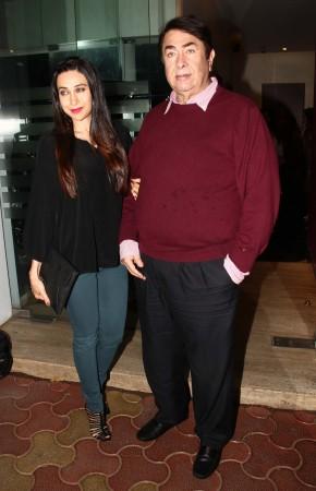 Karisma Kapoor with father Randhir Kapoor Kareena Kapoor Khan, Karisma Kapoor Celebrates Father Randhir Kapoor's 68th Birthday