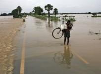 A flooded Indian road