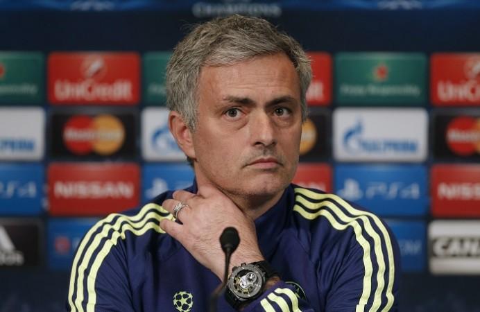 Chelsea coach Jose Mourinho attends a news conference at the Parc des Princes stadium in Paris ahead of their Champions League soccer match against Paris St Germain Jose Mourinho