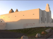 Hate message sprayed on Hindu temple in Seattle on the eve of Mahashivratri.
