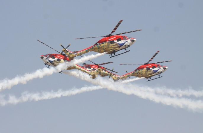 IAF aircrafts perform aerobatics during the Aero India-2015 Air Show, at Yelahanka Air-force Station, in Bengaluru on Feb 18, 2015. (Photo: IANS) AE1