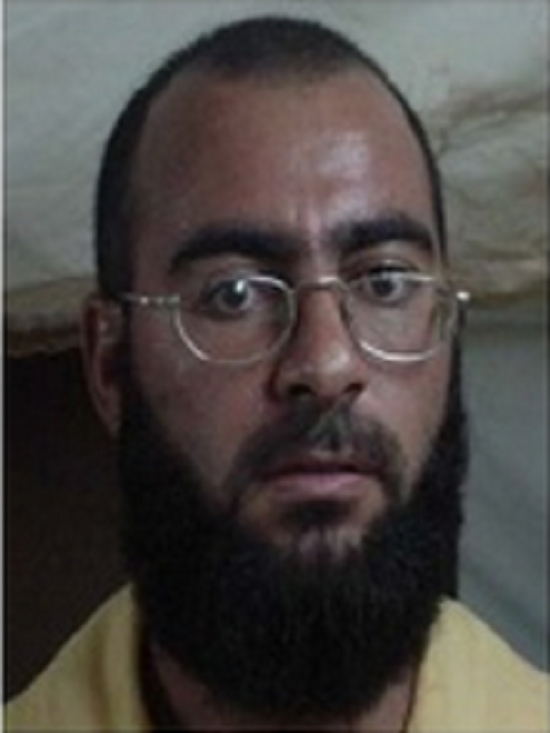 An image of Abu Bakr al-Baghdadi,Isis leader taken by the US prison authorities in 2004.