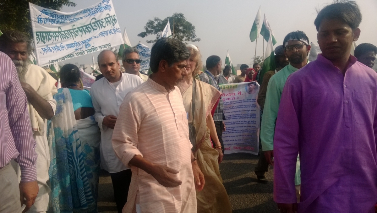 Protesters March against the Land Acquisition Ordinance