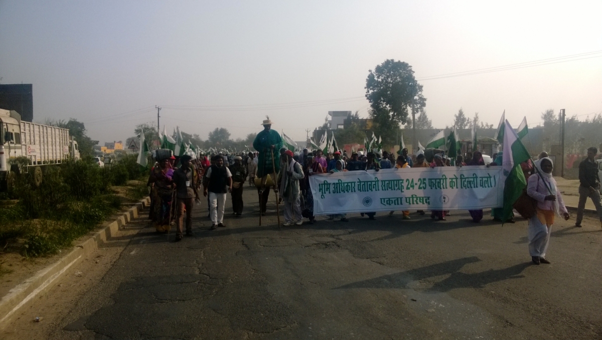 Protesters March against the Land Acquisition Ordinance