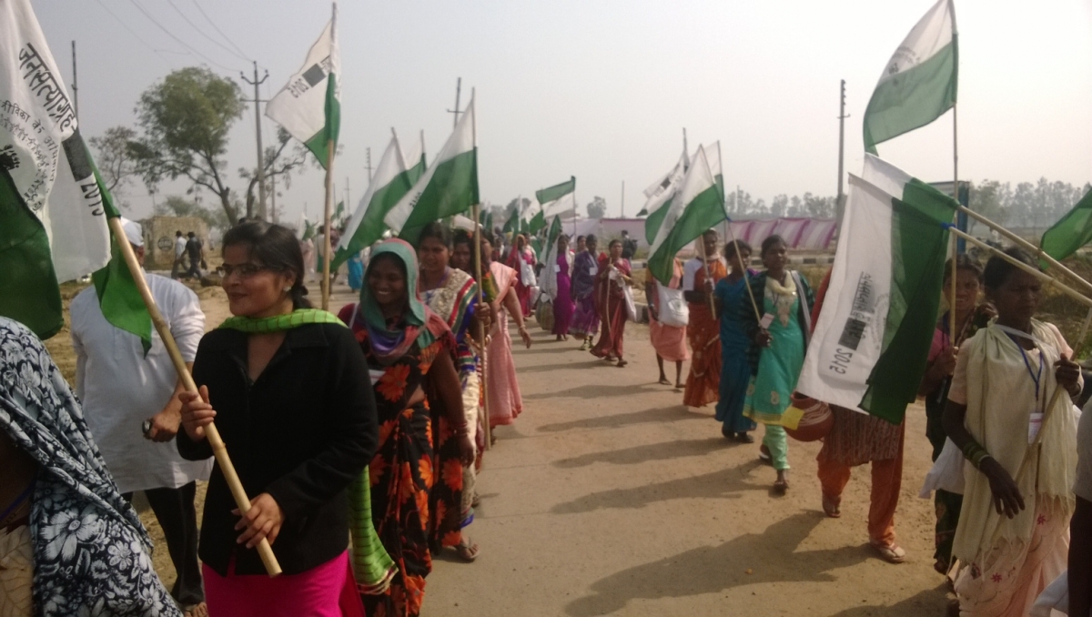Protesters March against the Land Acquisition Ordinance