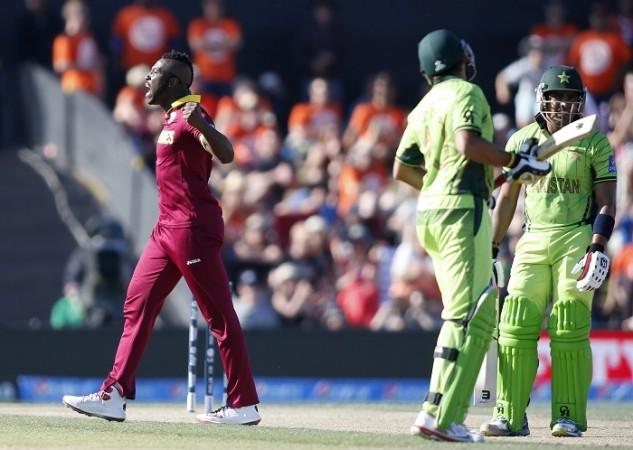 Pakistan suffered their second loss in the World Cup against West Indies Andre Russell West Indies Pakistan Umar Akmal