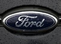 The Ford logo is pictured at the Ford Motor Co plant in Genk