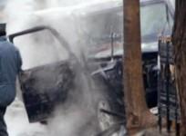 The Turkish embassy vehicle destroyed in the suicide attack on Thursday.