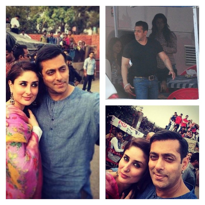 Salman Khan and Kareena Kapoor Khan on the sets of 'Bajrangi Bhaijaan' From Salman's 'Bajrangi Bhaijaan' to Aishwarya's 'Jazbaa'; Photos Leaked Online From Film Sets