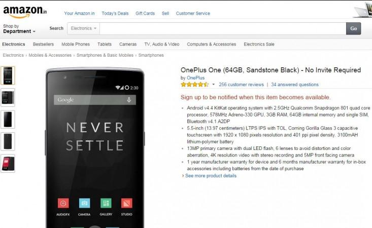 OnePlus One Open Sale Goes Live on Amazon India; No Invites Needed OnePlus One Open Sale Goes Live on Amazon India; No Invites Needed