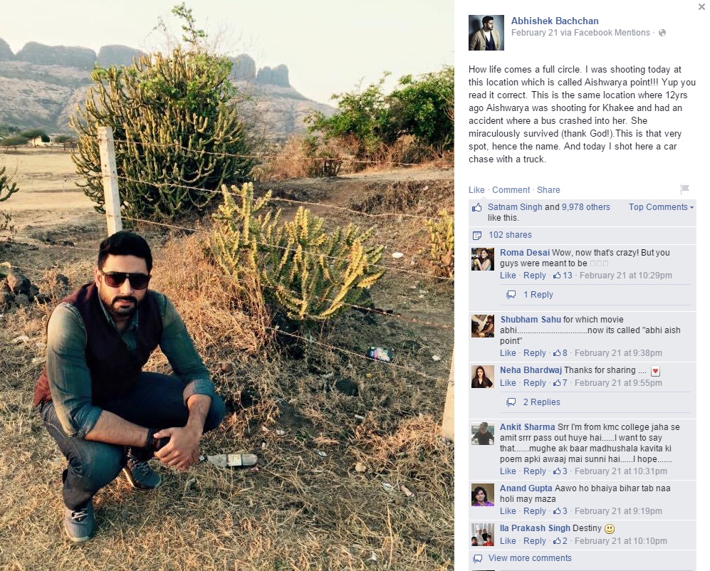 Abhishek Bachchan Shoots at 'Aishwarya Point'