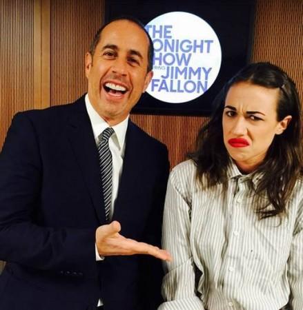 Jerry Seinfeld with Youtube star Miranda Sings at The Tonight Show with Jimmy Fallon