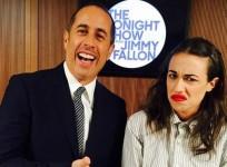 Jerry Seinfeld with Youtube star Miranda Sings at The Tonight Show with Jimmy Fallon