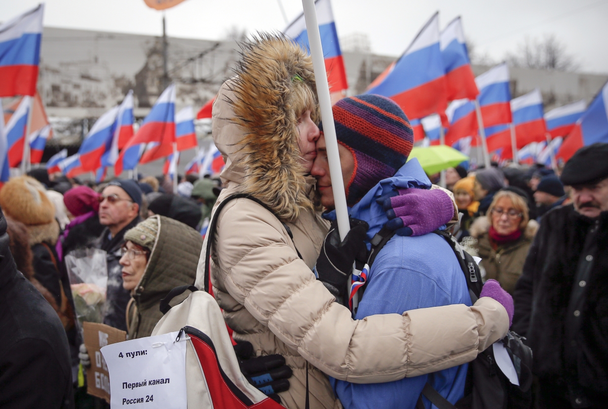 Thousands Of Russians March In Moscow In Memory Of Murdered Putin